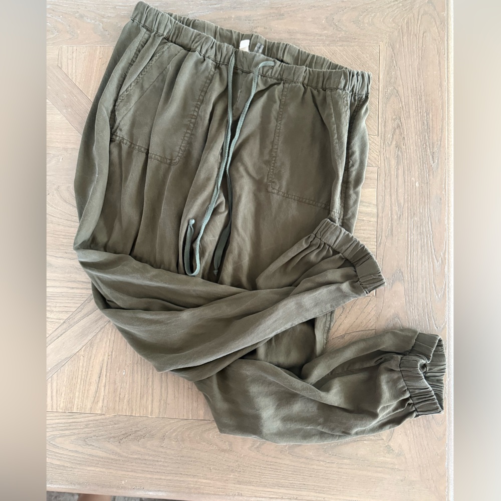 Elan Olive Green Cargo Drawstring Pants